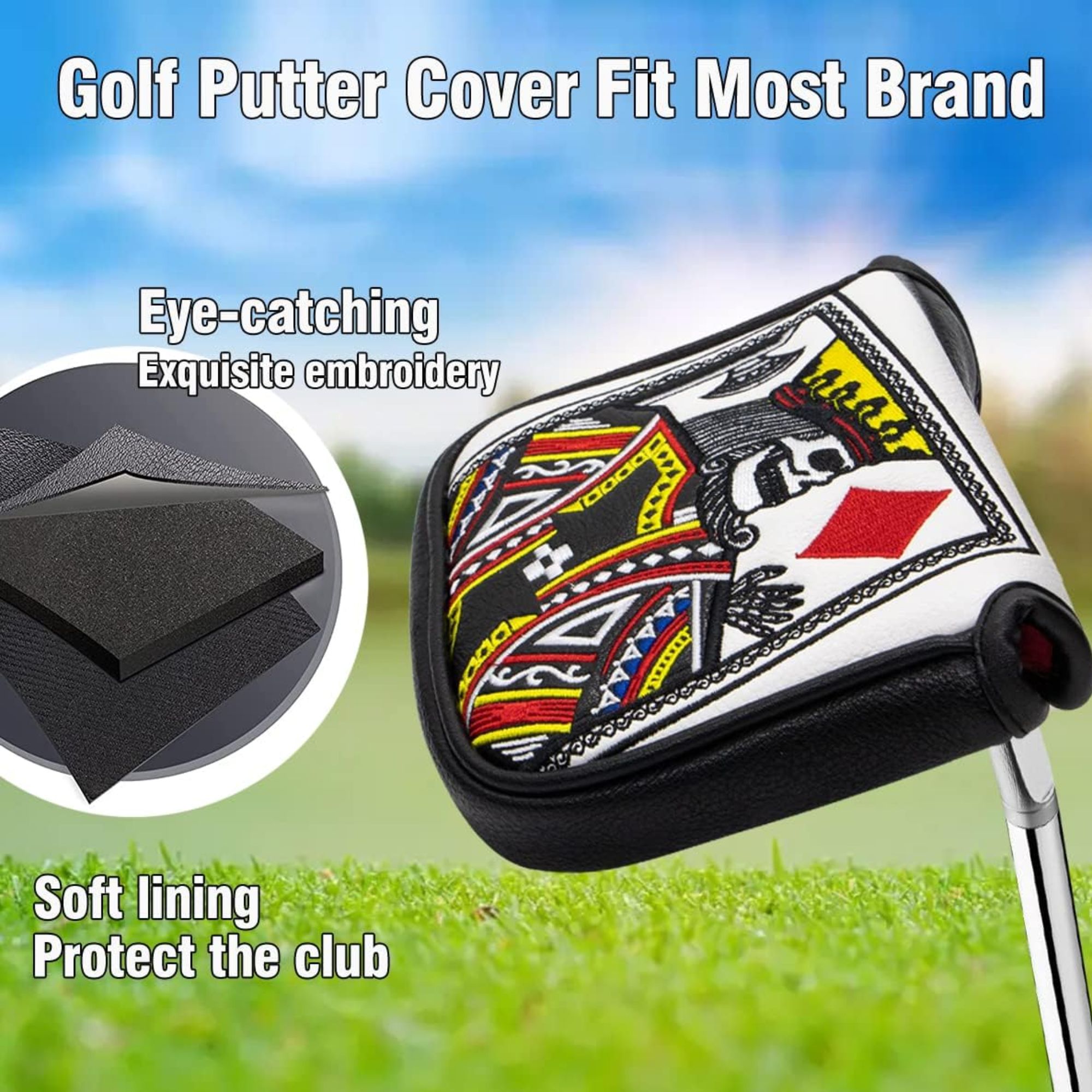 ไม้พัตเตอร์ปักลาย King Of Hear - Golf Tees บทวิจารณ์และราคา