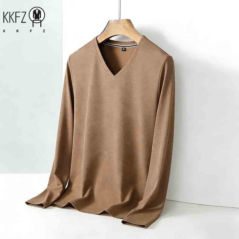 เสื้อเชิ้ตแขนยาวคอวีสีน้ำตาลสำ - Golf Tees บทวิจารณ์และราคา